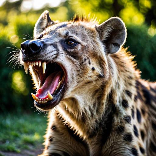 Snarling Spotted Hyena Close-Up