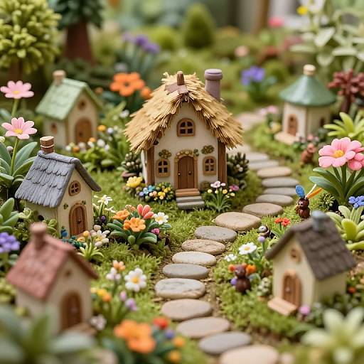 Whimsical Fairy Garden Miniature Scene