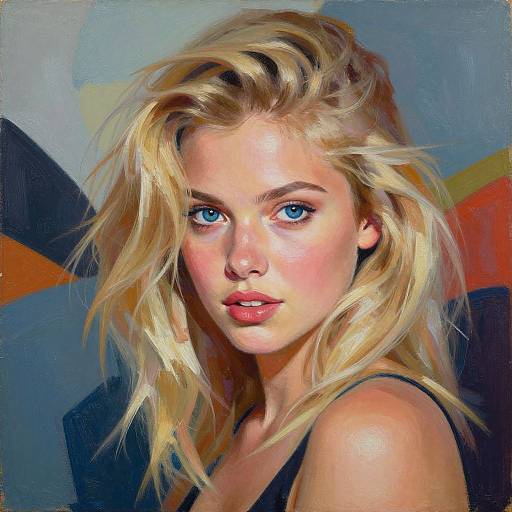 Confident Blonde Woman with Blue Eyes