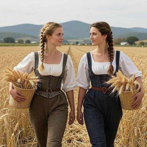 Realistic Portrait of Basque Peasant Women