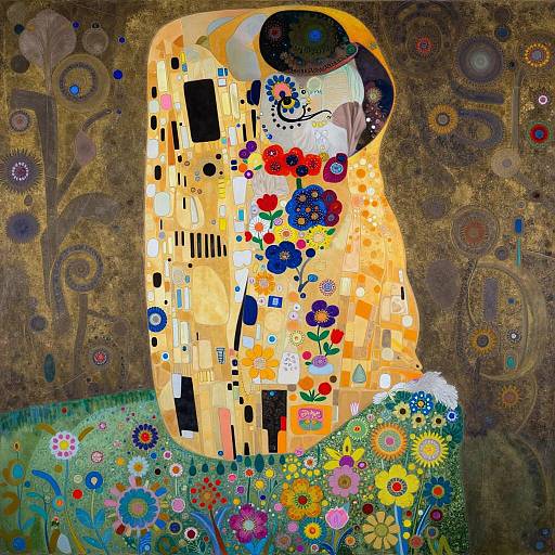 Surreal Vibrant Garden Inspired by Klimt