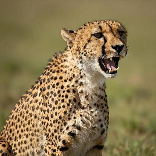Cheetah Roaring in Natural Sunlight