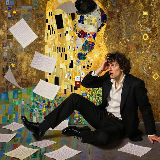 Bewildered Musician Drops Scattered Sheet Music