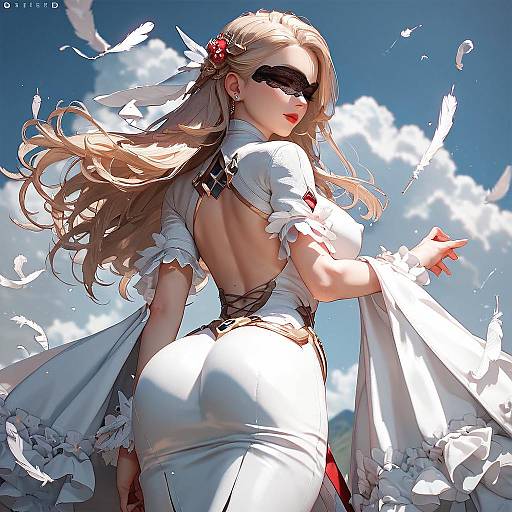 Intricate Anime Girl in 3D Landscape