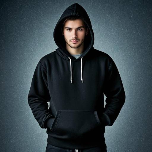 Young Man in Black Hoodie with Hands in Pockets