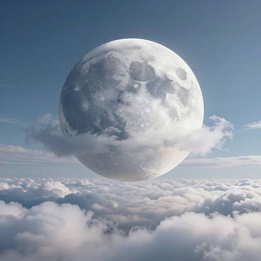 Ethereal Moon Sphere Above Clouds