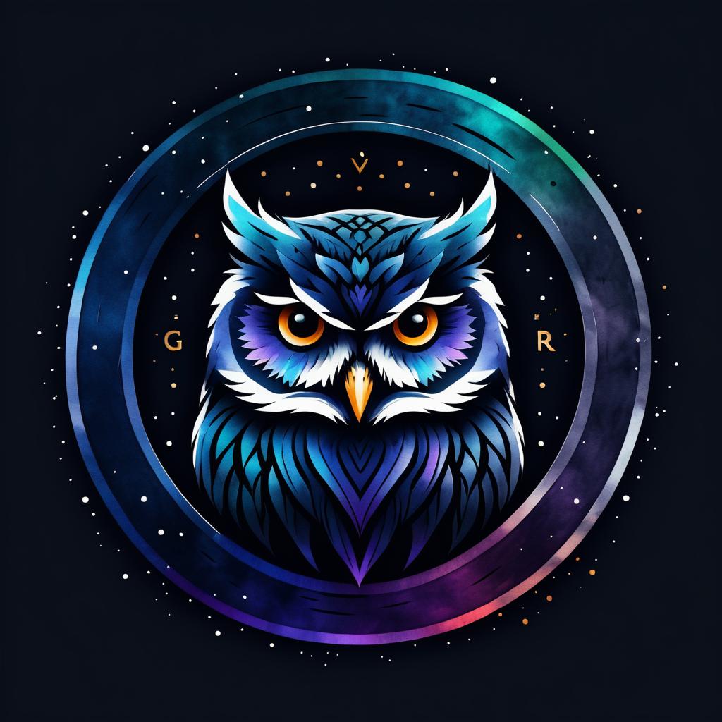 Elegant Watercolor Owl Logo Design