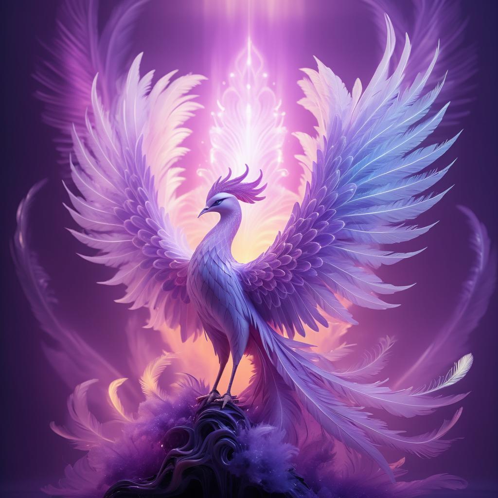 Surreal Dreamlike Phoenix in Lilac Haze