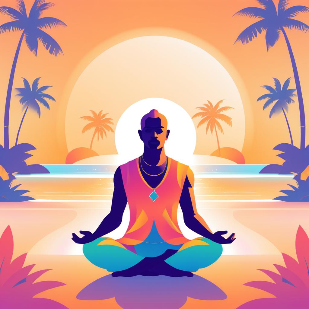 Serene Yogi in Lotus Pose Illustration