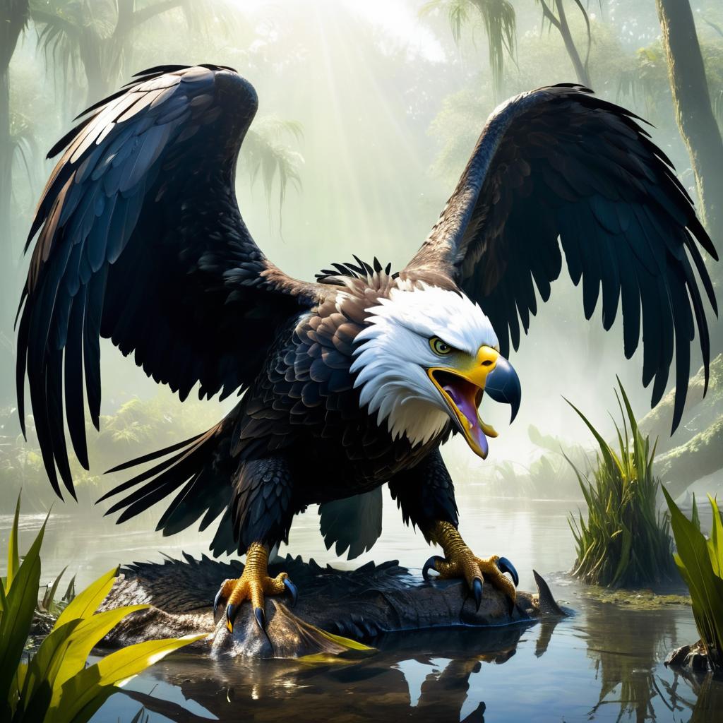 Majestic Eagle-Crook Creature in Swamp