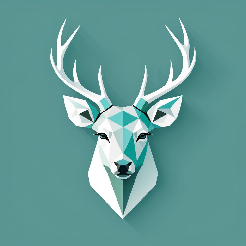 Minimalist Geometric Deer Head Art