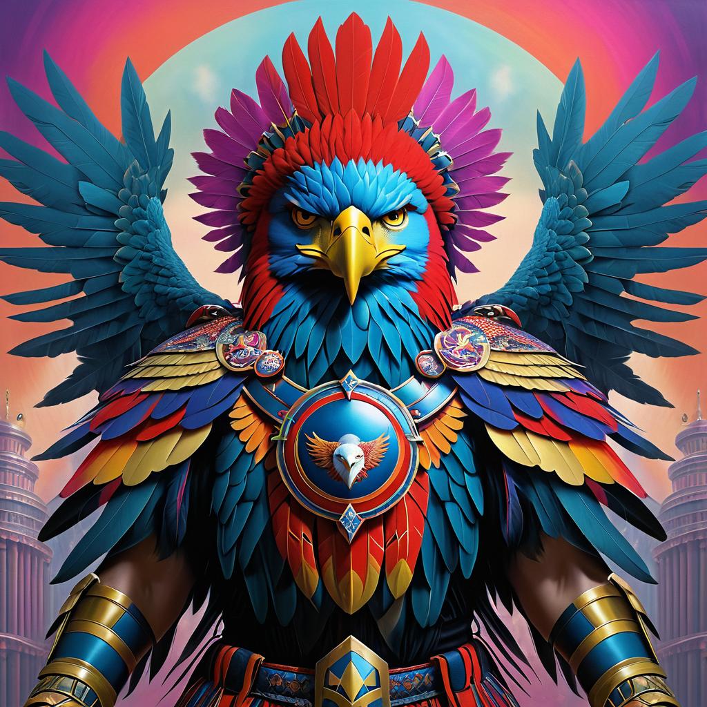 Eagle Warrior in Pop Surrealism Style