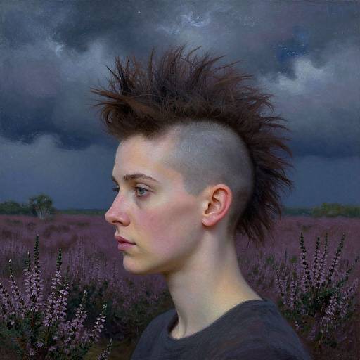 Surreal Woman with Flower Mohawk