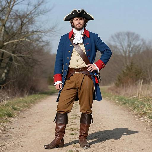 Colonial Era Man in Historical Costume