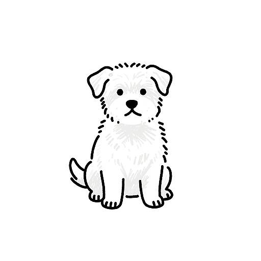 Scribble Sketch of Small Dog