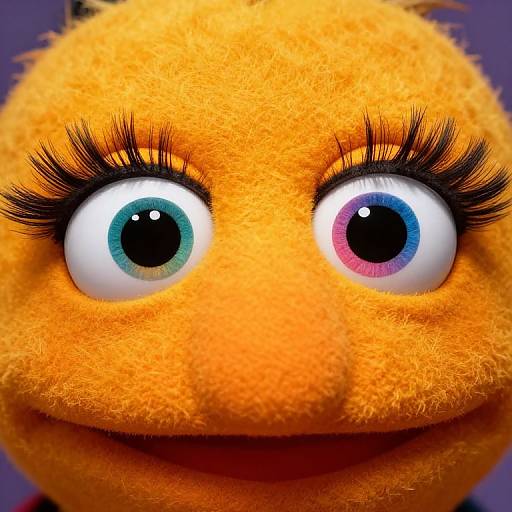 Vibrant Muppet Eyes with Dramatic Lashes