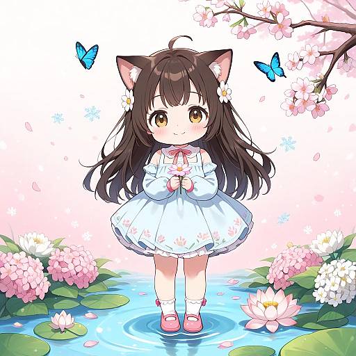 Enchanting Toddler Surrounded by Flowers