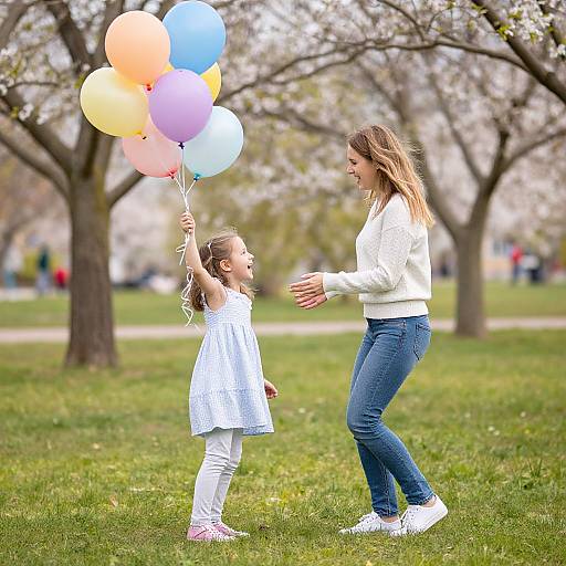 Mother and Daughter Playing in Park