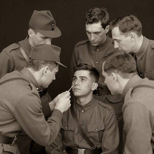 Sepia Military Medical Examination, Early 1900s