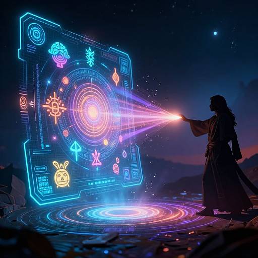 Futuristic Myth Creation Hologram