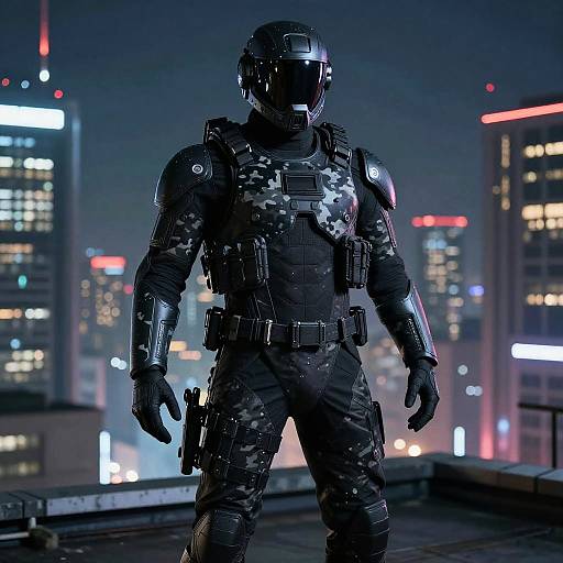Futuristic Stealth Combat Suit