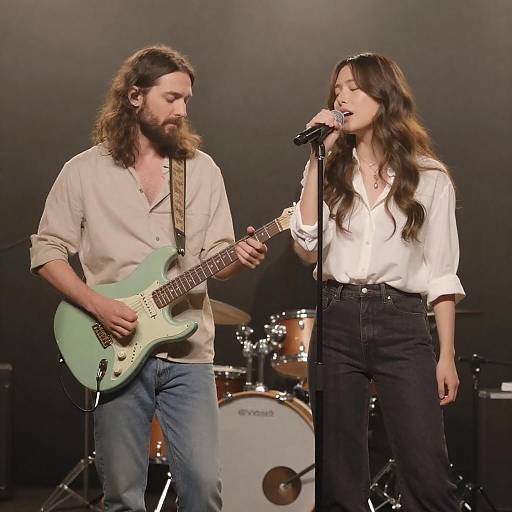 Captivating Stage Performance: Guitarist and Singer