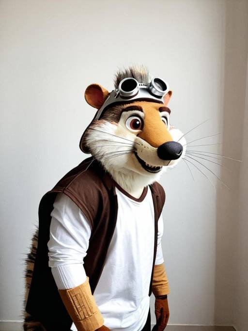 Man in Realistic Scrat Cosplay Costume