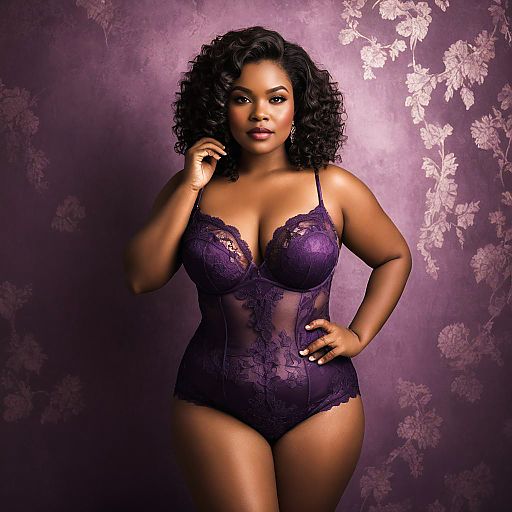 Confident Portrait of Curvy Woman in Lingerie