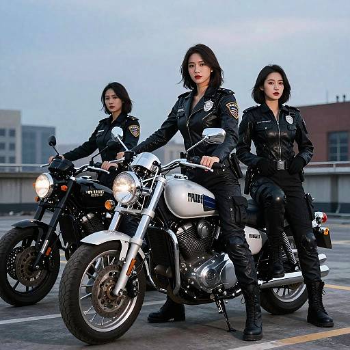 Photorealistic Policewomen on Rooftop