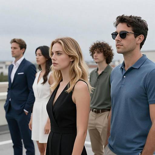 Rooftop Gathering with Diverse Friends