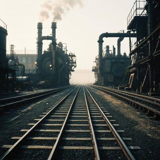 Epic Steampunk Industrial Landscape Vision