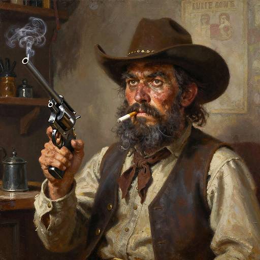 Gritty Dwarf Cowboy Portrait