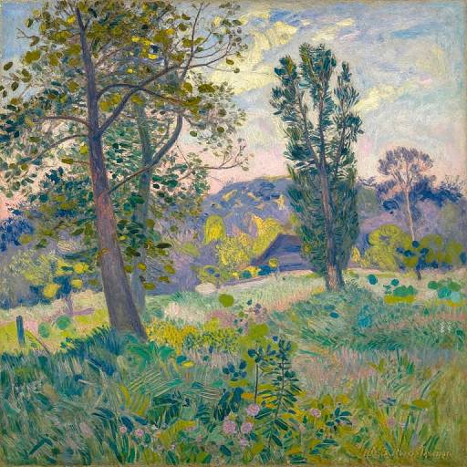 Berneval Meadows Morning by Pissarro