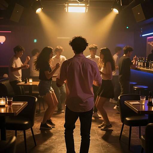 Nightclub Scene with Dancing Patrons