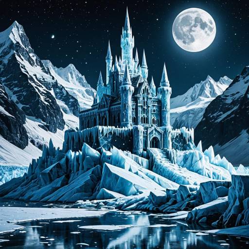 Moonlit Ice Castle in Photorealistic Art Moonlit Ice Castle in Photorealistic Art