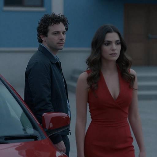 Dusk Portrait: Couple by Red Car