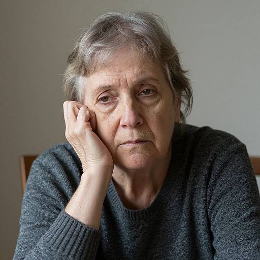 Portrait of Pensive Elderly Woman