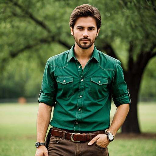 Man in Green Shirt Outdoors