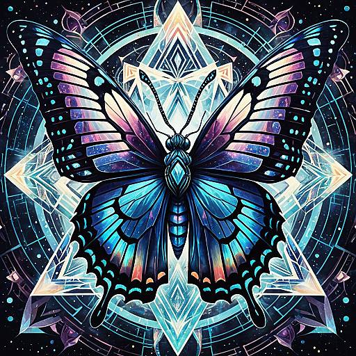 Psychedelic Visionaryalian Butterfly Deity