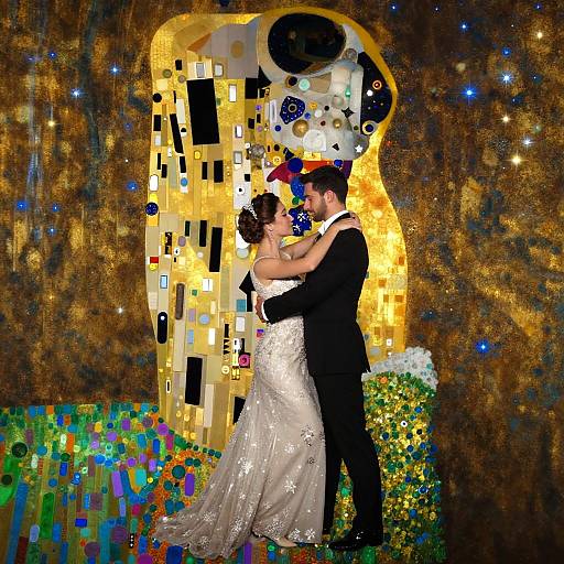Couple Dancing Inspired by Gustav Klimt
