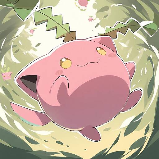 Illustration of Hoppip, pokemon in the style of Kanachirou