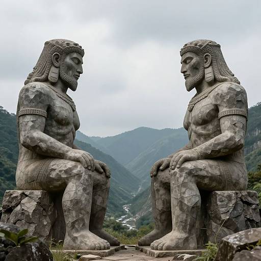 Colossal Stone Titans in Eternal Confrontation