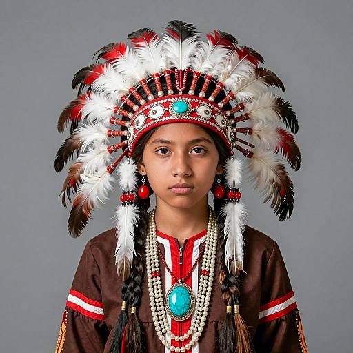 Photorealistic Portrait of Young Native American Girl