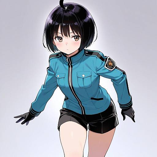 Illustration of Amatori chika, world trigger in the style of Nora higuma