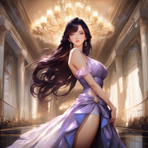 Elegant Character in Grand Ballroom Setting Elegant Character in Grand Ballroom Setting