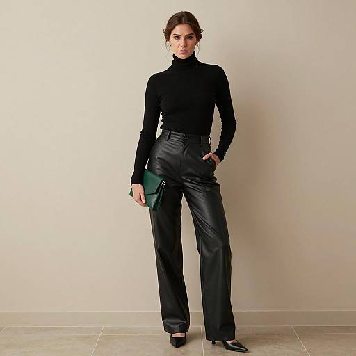 Elegant Woman Posing Against Beige Wall