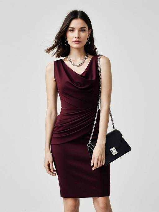 Chic Burgundy Bodycon Dress Style