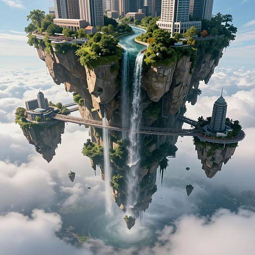 Inverted Metropolis Above Clouds
