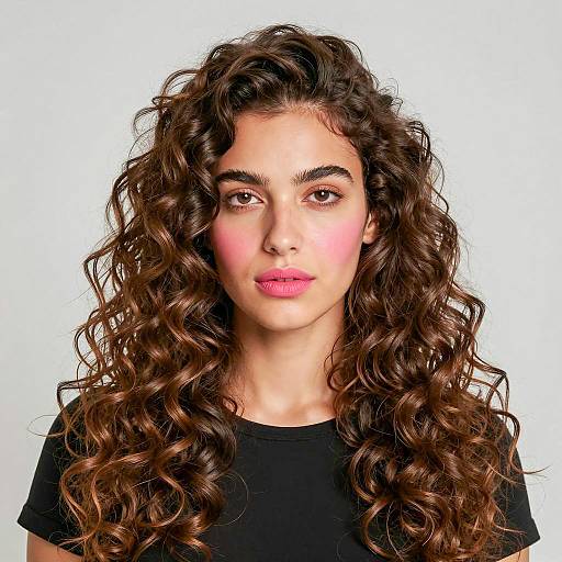 Elegant Portrait of a Curly-Haired Woman