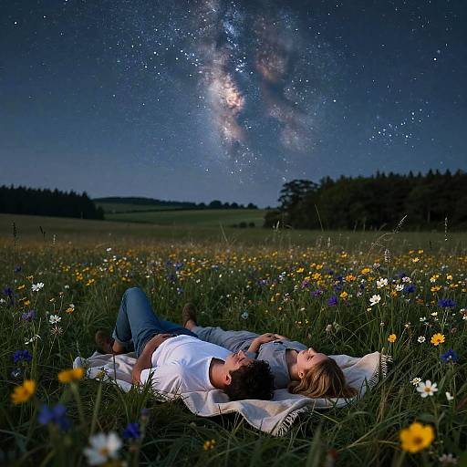 Romantic Countryside Starry Night